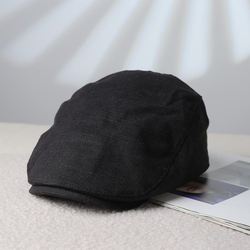 Women's Adjustable Newsboy Cap with Short Brim, Round Crown Beret Hat, 56-58 cm