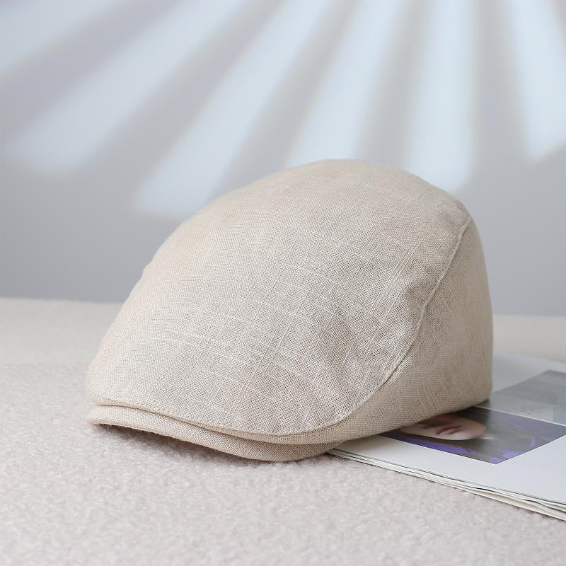 Women's Adjustable Newsboy Cap with Short Brim, Round Crown Beret Hat, 56-58 cm