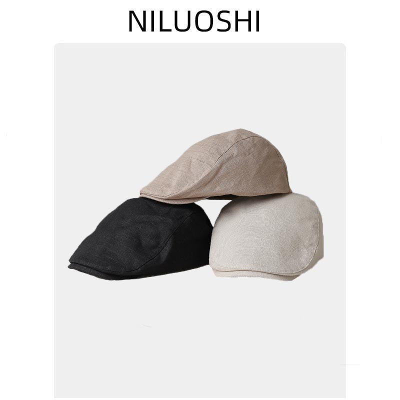 Women's Adjustable Newsboy Cap with Short Brim, Round Crown Beret Hat, 56-58 cm