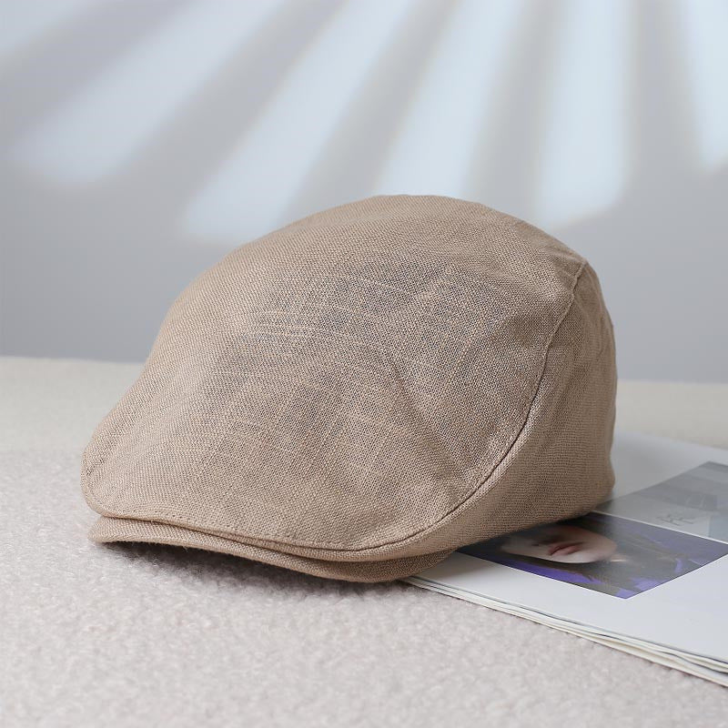 Women's Adjustable Newsboy Cap with Short Brim, Round Crown Beret Hat, 56-58 cm