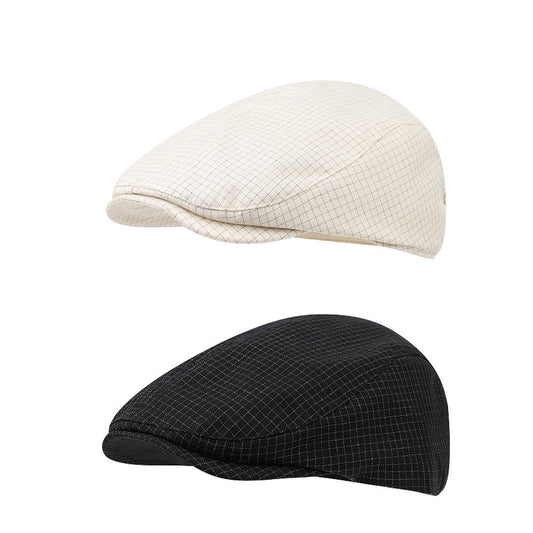 Women's Newsboy Cap with Short Brim, Round Crown Beret Hat, 56-58 cm